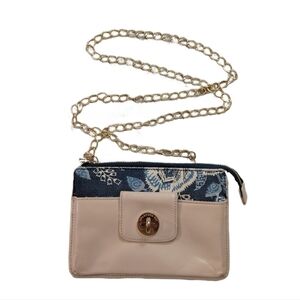 Spartina 449 Linen And Leather Crossbody Bag Clutch